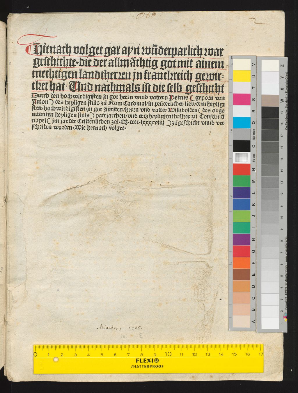 Cover of Hienach volget gar ayn wunderparlich war geschichte, die der allmächtig got mit ainem mechtigen landtherrn in Franckreich gewircket hat