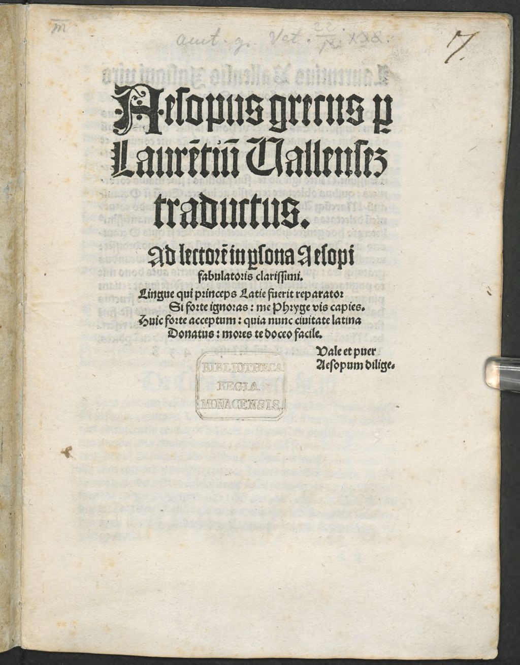 Cover of Aesopus graecus