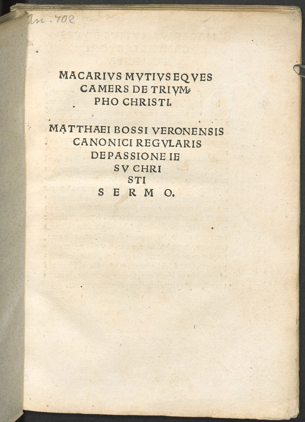 Cover of De triumpho Christi