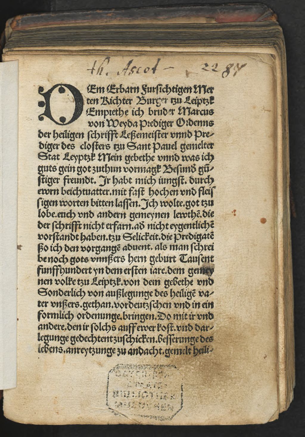 Cover of Ein Nutzliche Lere vnd vnderweysunge wye vn[d] was. der mensch bethen solle vnd Sondlich. außlegunge. des heylgen Vater vnßers