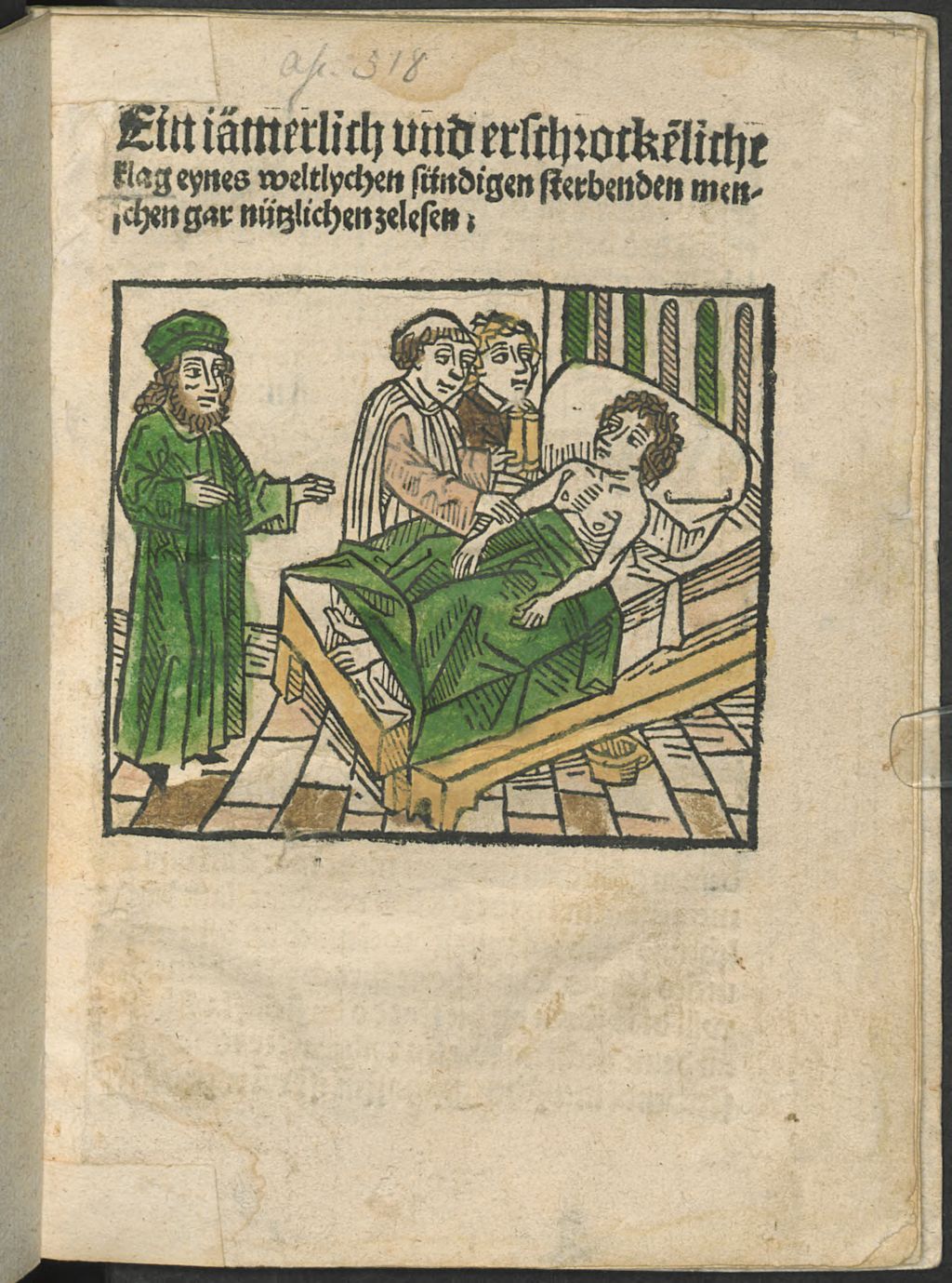 Cover of Ein jämerlich und erschrockeliche Klag eynes weltlychen sündigen sterbenden menschen gar nützlich zu lesen