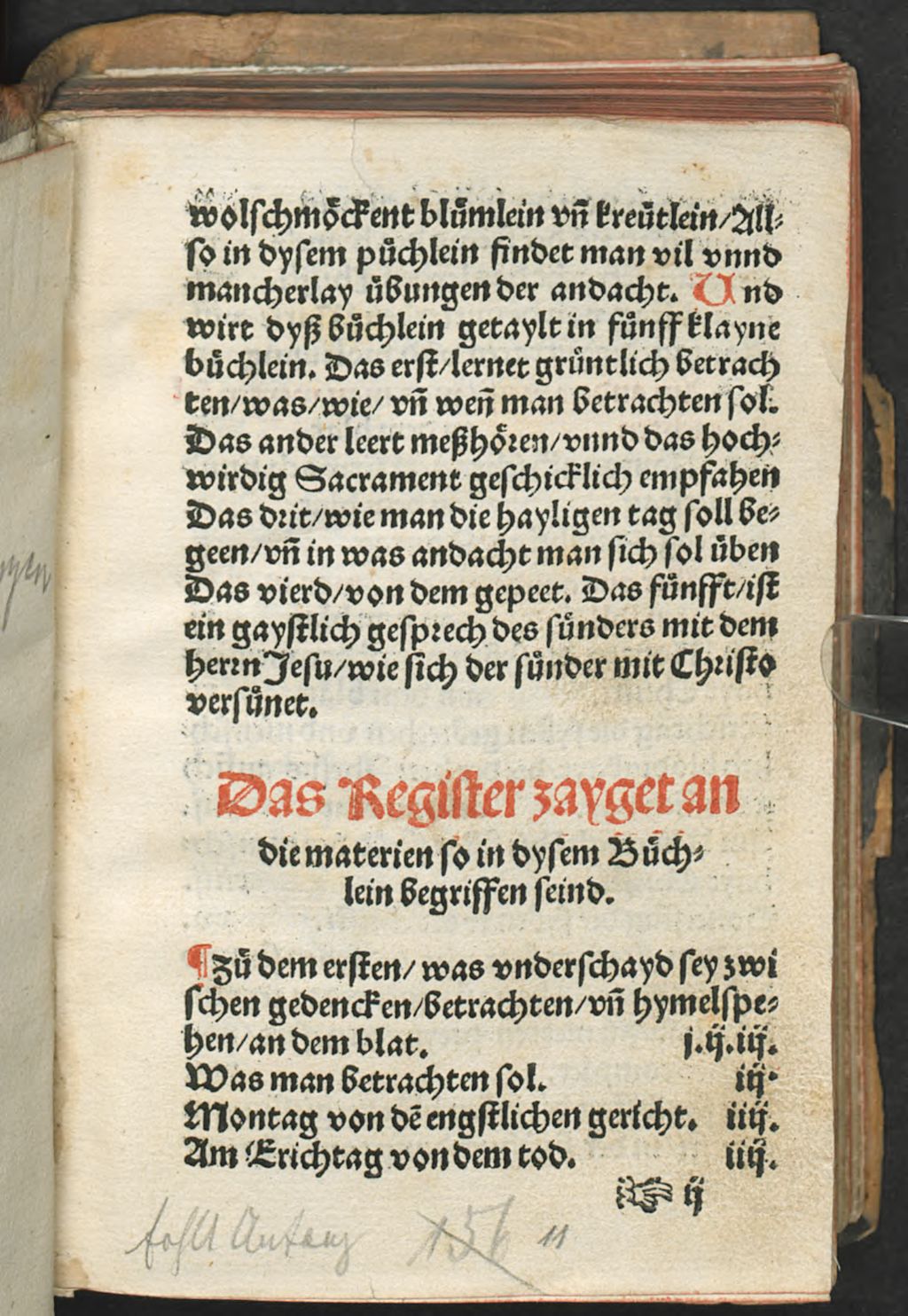 Cover of Disz büchlein genant das wurtzgertlein der andechtigen uebung, ist also gesetzt vn[n] geordnet durch ainen gaystlichen vatter, Barfuesser sant Franciscen ordenns der obserua[n]tz, in der Prouintz oesterreich gott zů lob vn[n] dem nechsten zů nutz, vn[n] auffnemung in andacht
