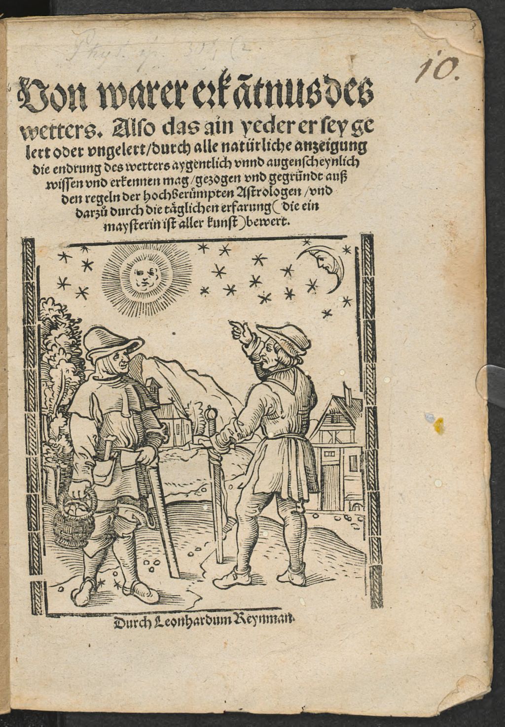 Cover of Von warer erka[n]tnus des wetters