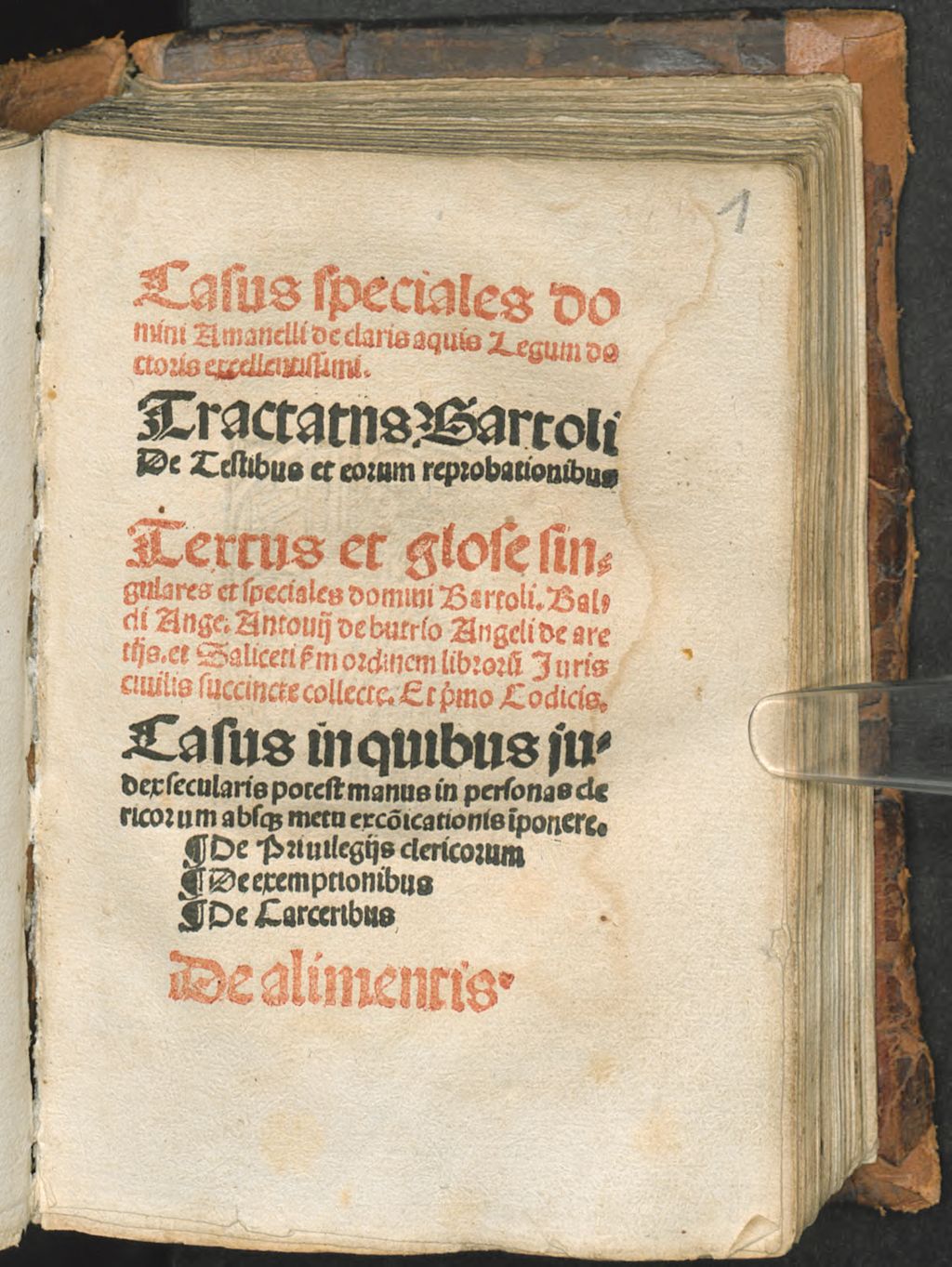 Cover of Casus speciales domini Amanelli de claris aquis Legum doctoris excellentissimi