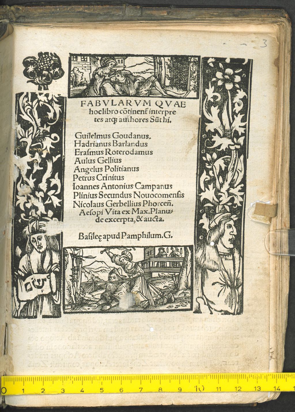 Cover of Fabularum que hoc libro continentur, interpretes atque authores sunt hi: Guil. Goudanus, H. Barlandus ... et Nic. Gerbellius Phorc. [Ed. Mart. Dorpius]