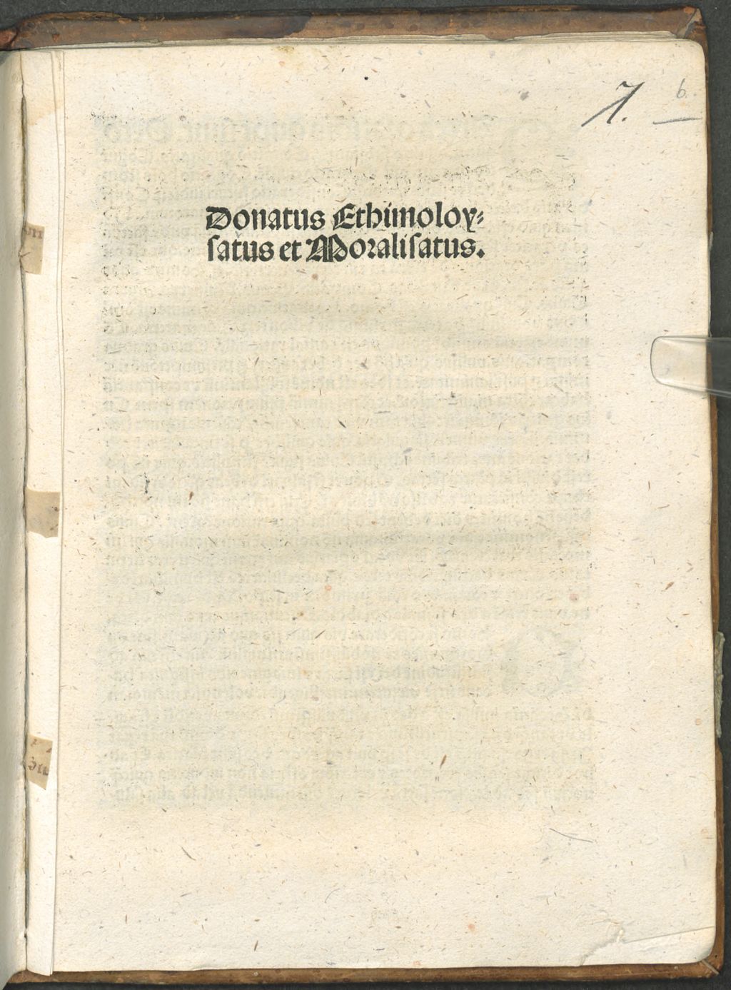 Cover of Donatus minor ethimologysatus et moralisatus