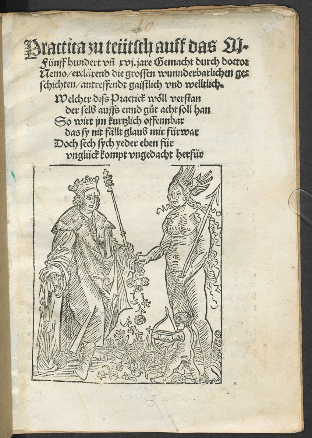 Cover of Practica zu teutsch auff das M.Fünffhundert und XVI. jare