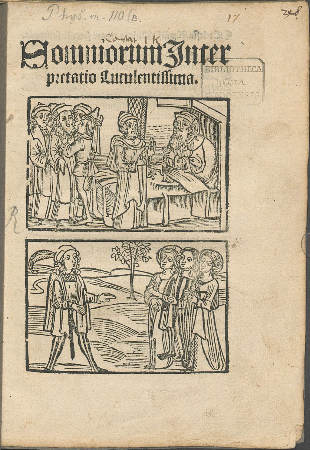 Cover of Somniorum interpretatio luculentissima
