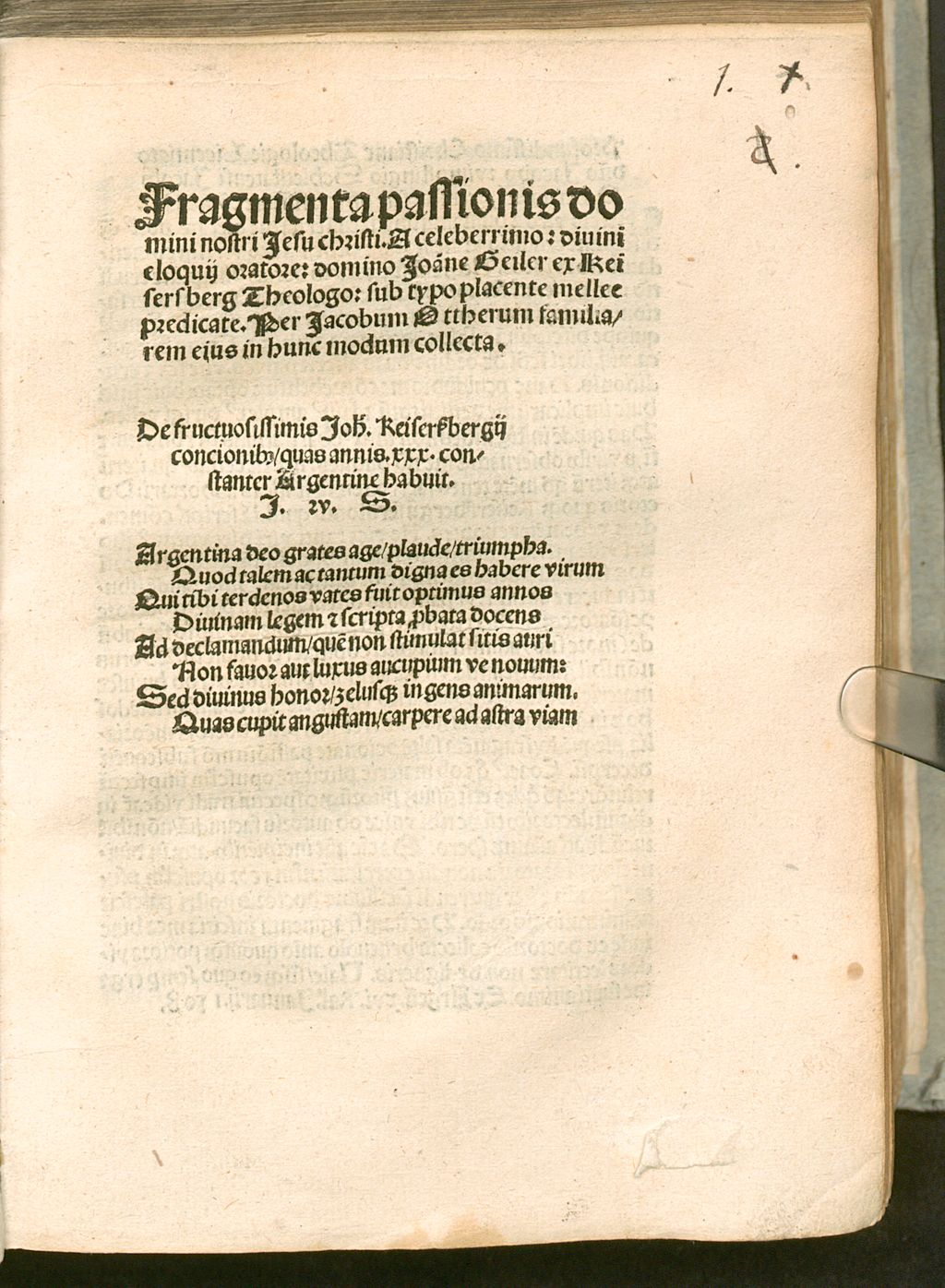 Cover of Fragmenta passionis domini nostri Jesu christi
