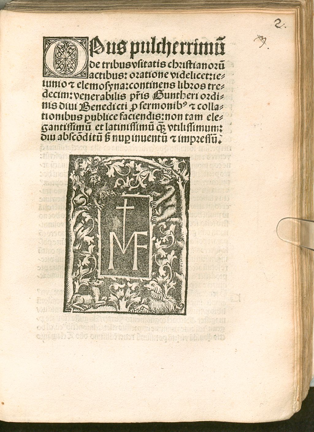Cover of Opus pulcherrimu[m] de tribus vsitatis christianoru[m] actibus: oratione videlicet: ieiunio [et] elemosyna