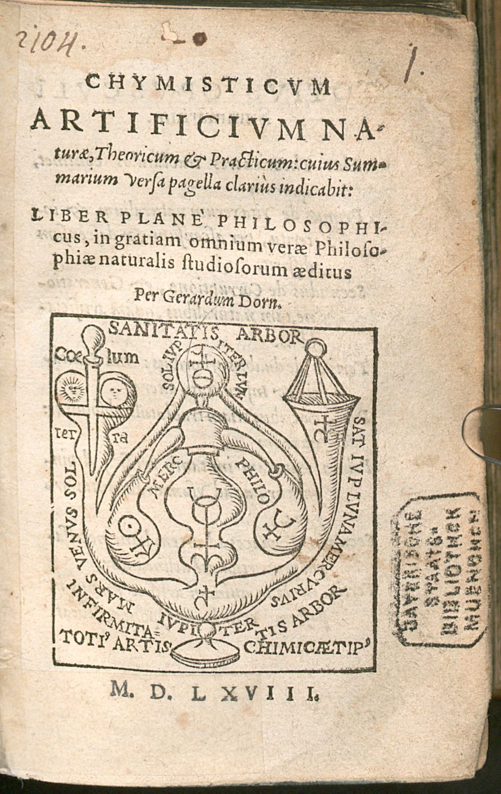 Cover of Chymisticum artificium naturae