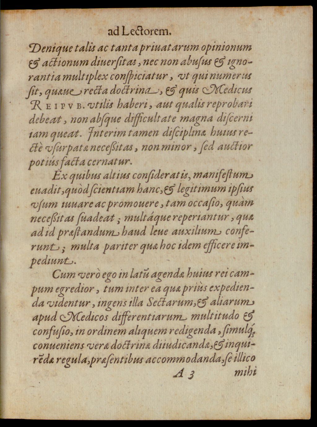 Cover of De variis medicorum sectis, nunc in republica vigentibus optima doctrina et medicina philos