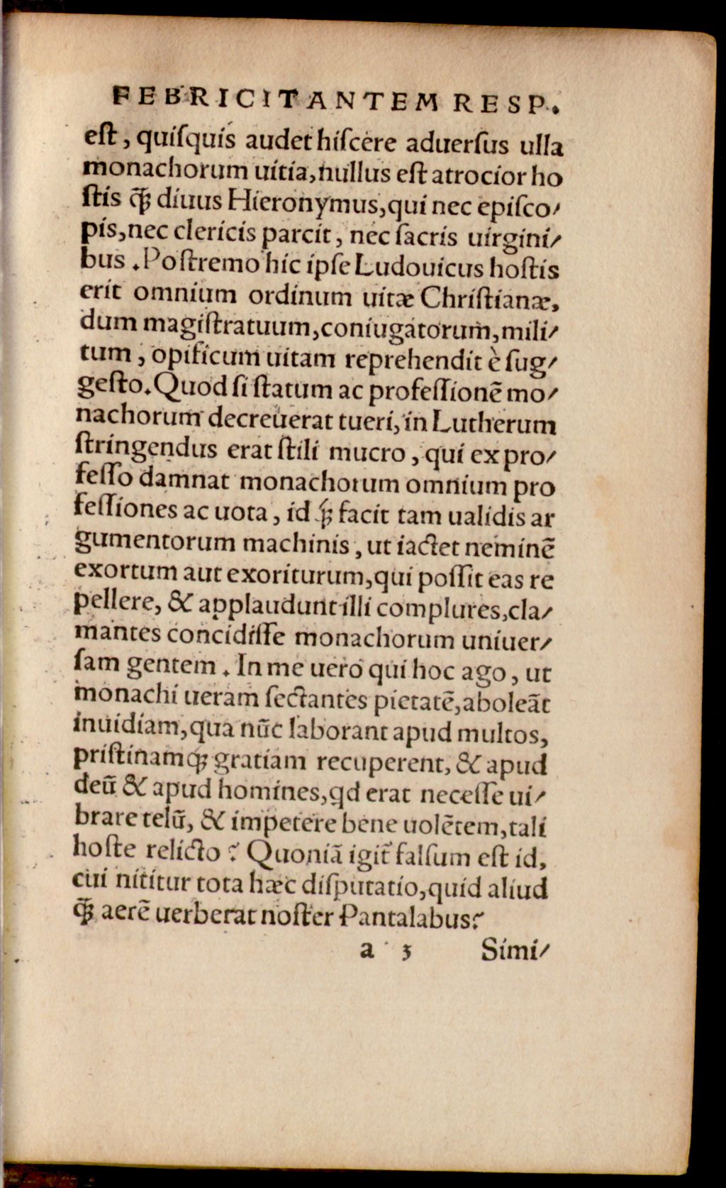 Cover of Des. Erasmi Roterodami aduersus febricitantis cuiusdam libellum responsio