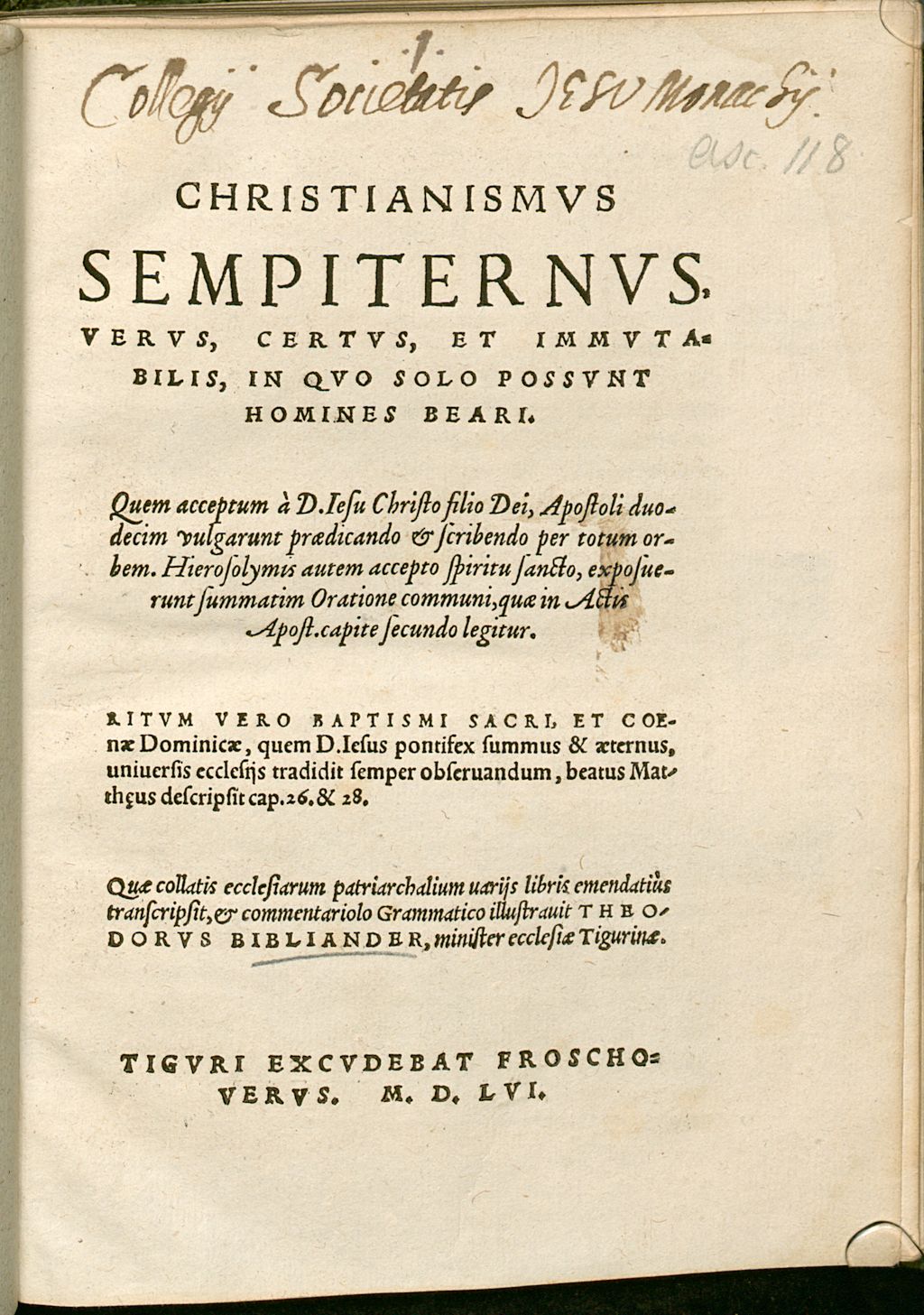 Cover of Christianismus sempiternus, verus