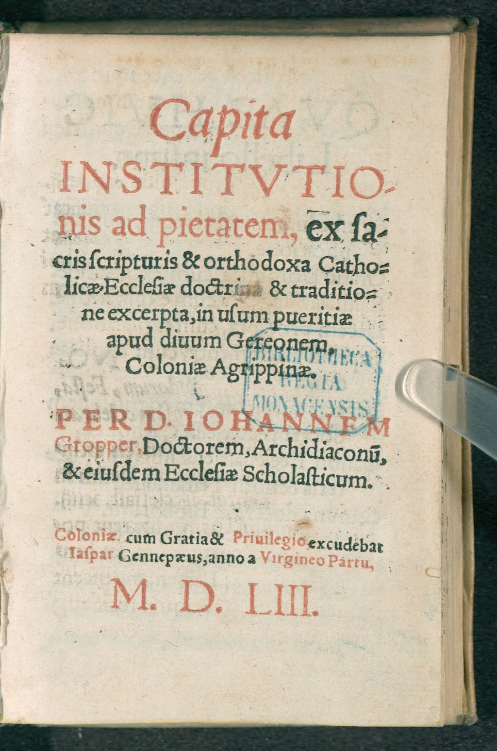 Cover of Capita institutionis ad pietatem