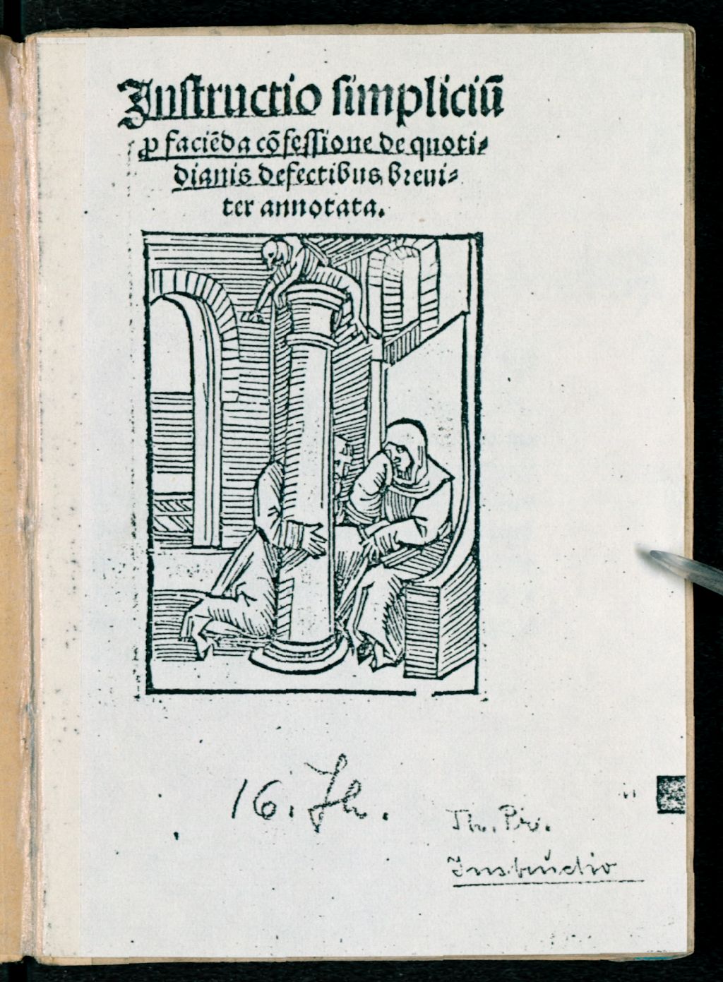 Cover of Instructio simplicium pro facienda confessione de quotidianis defectibus breviter annotata