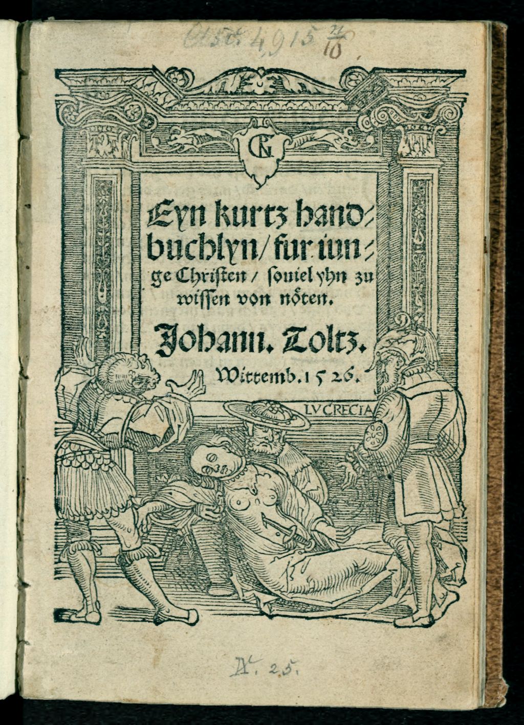 Cover of Eyn kurtz handbüchlyn für junge Christen, so viel yhn zu wissen von nöten