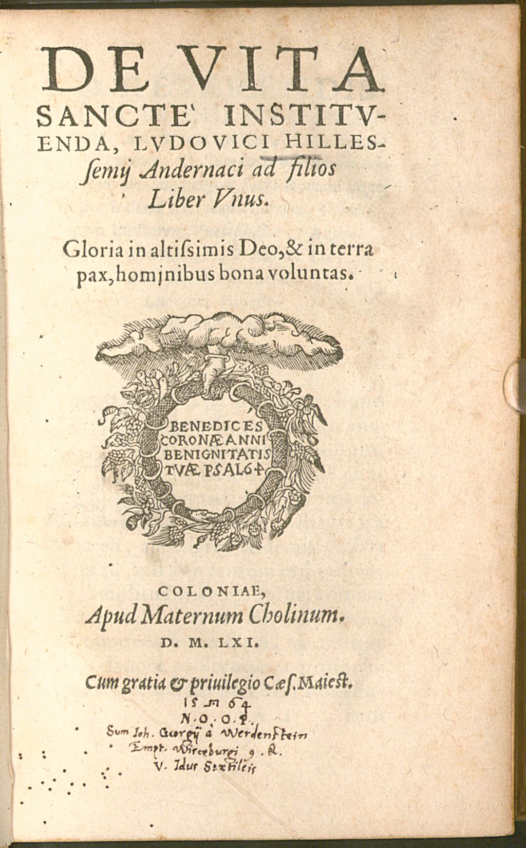 Cover of De vita sancte instituenda