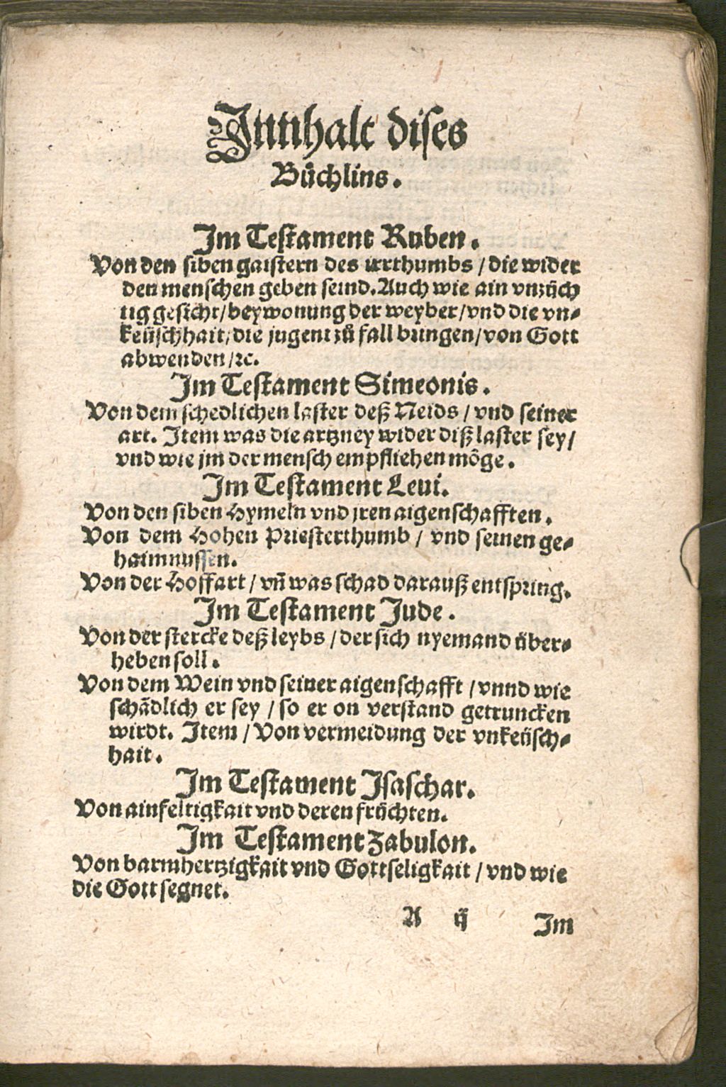 Cover of Testament und abschrifft der zwölff Patriarchen der Sünen Jacobs