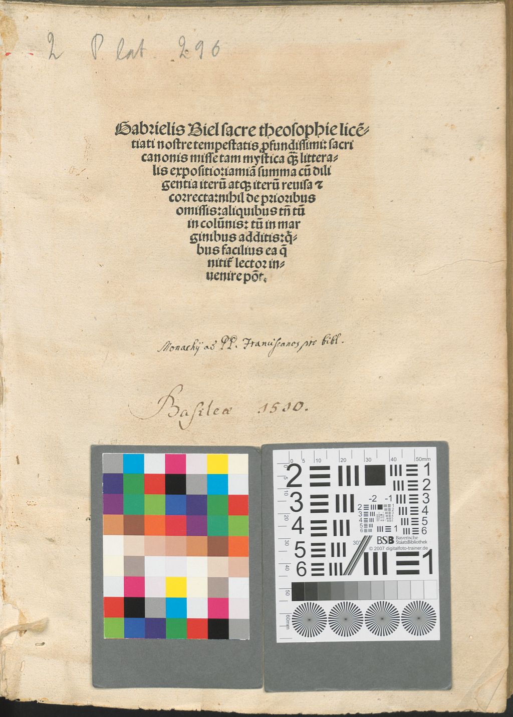 Cover of Gabrielis Biel sacre theosophie lice[n]tiati nostre tempestatis p[ro]fundissimi: sacri canonis misse tam mystica q[uam] litteralis expositio