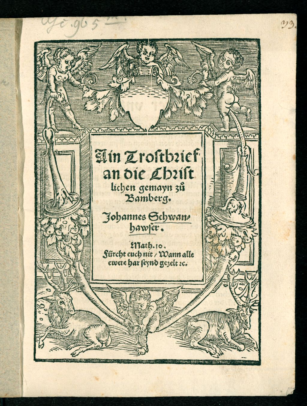 Cover of Ain Trostbrief an die Christlichen gemayn zu Bamberg