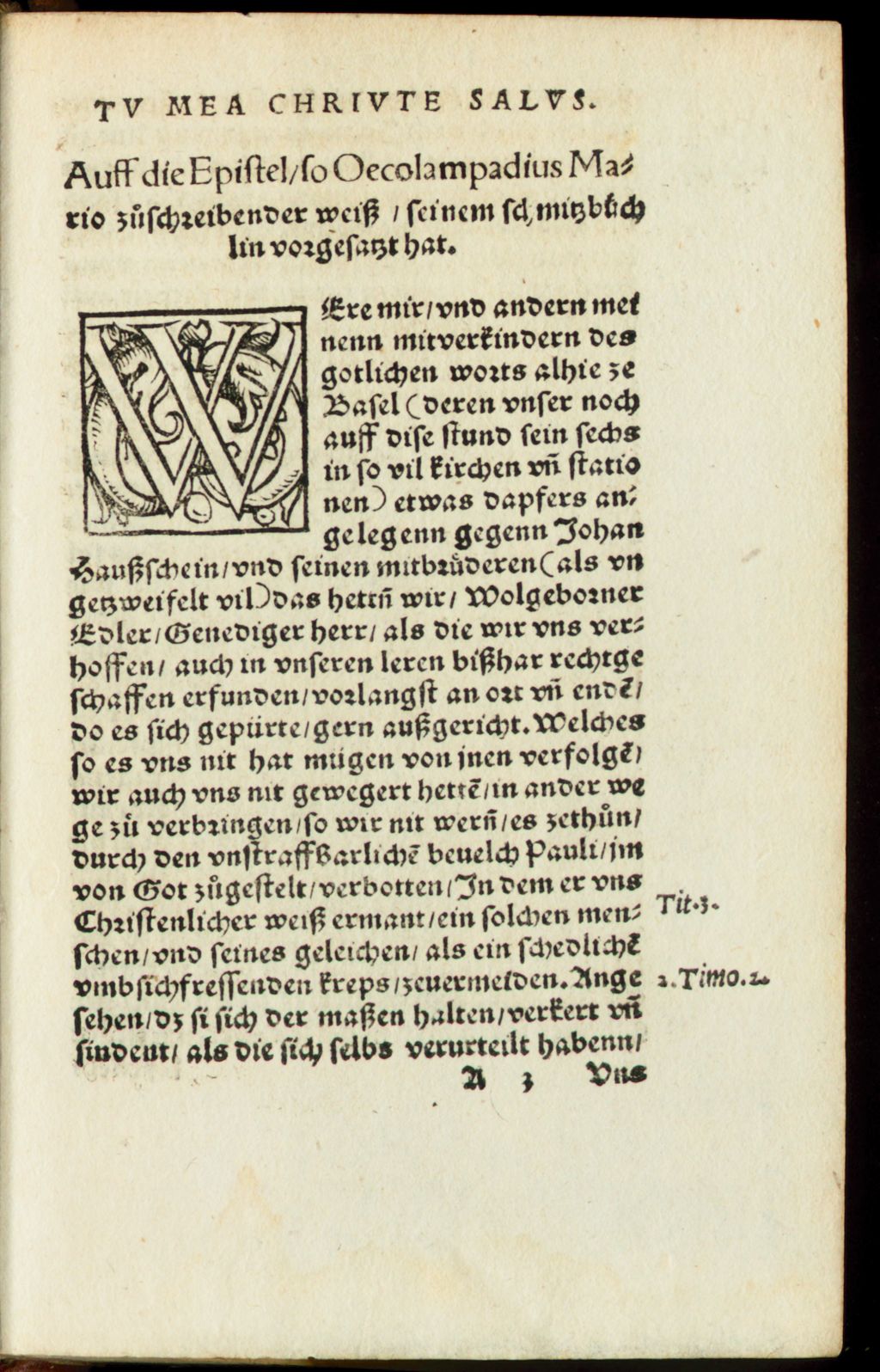 Cover of Wyderauffhebbung der warhafftigenn grunden so Augustinus Marius Thumpredicant zu Basel zu beweisen das die Meß eyn opfer sey eynem Ersamen Radt doselbst vberantwort hat