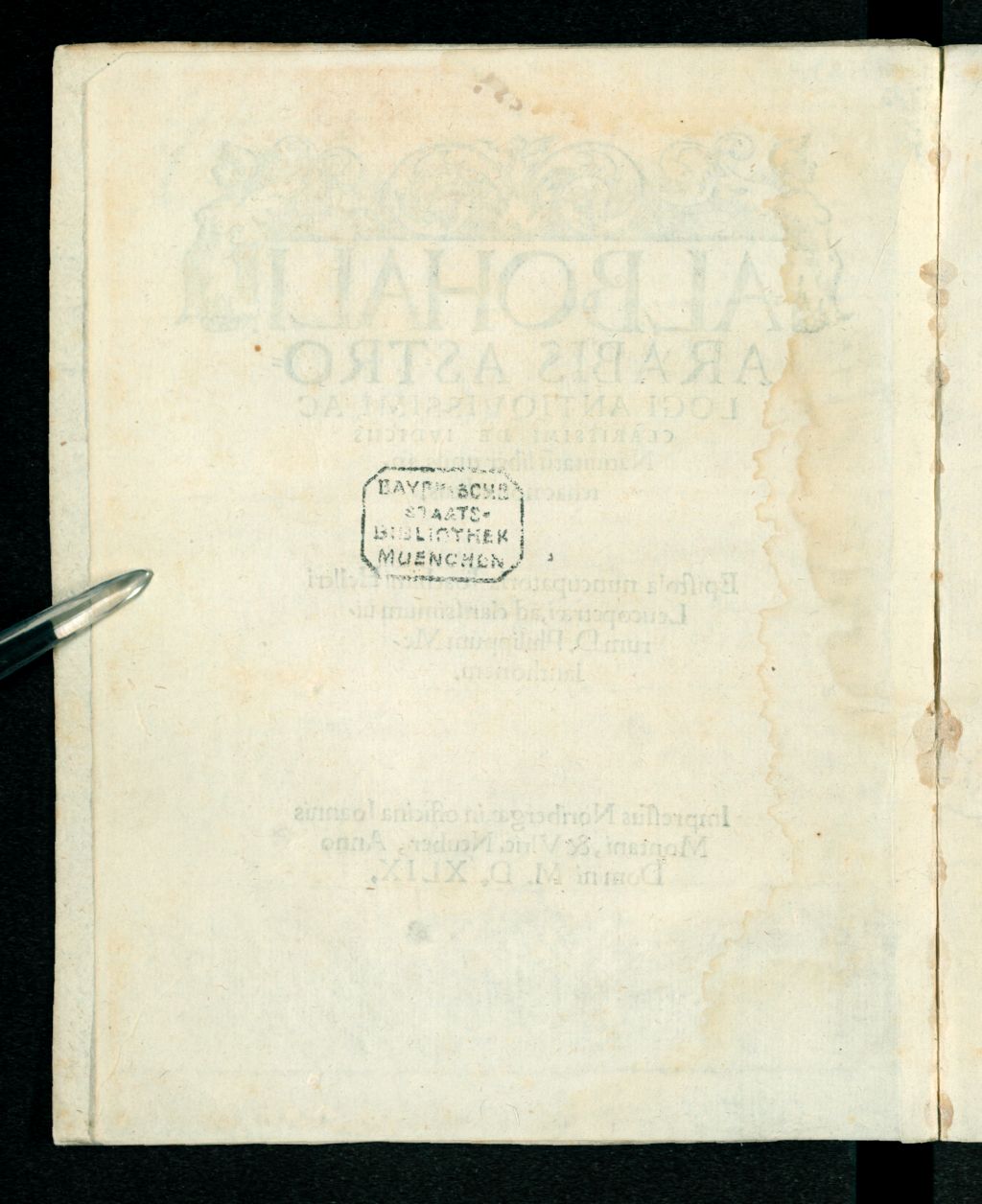 Cover of Albohali Arabis Astrologi Antiqvissimi, Ac Clarissimi De Ivdiciis Natiuitatu[m] liber unus
