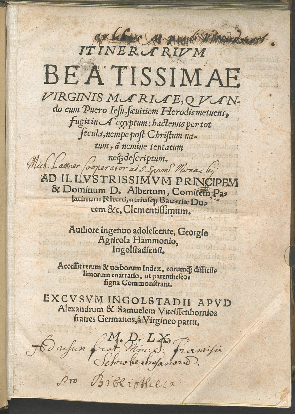 Cover of Itinerarivm Beatissimae Virginis Mariae, Qvando cum Puero Iesu, saeuitiem Herodis metuens, fugit in Aegyptum