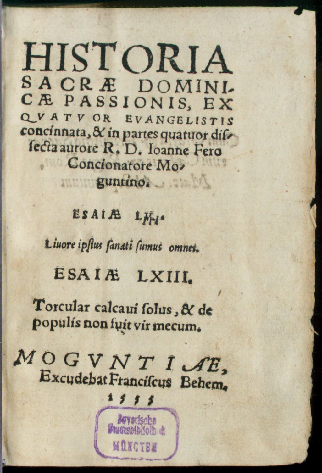Cover of Historia Sacrae Dominicae Passionis
