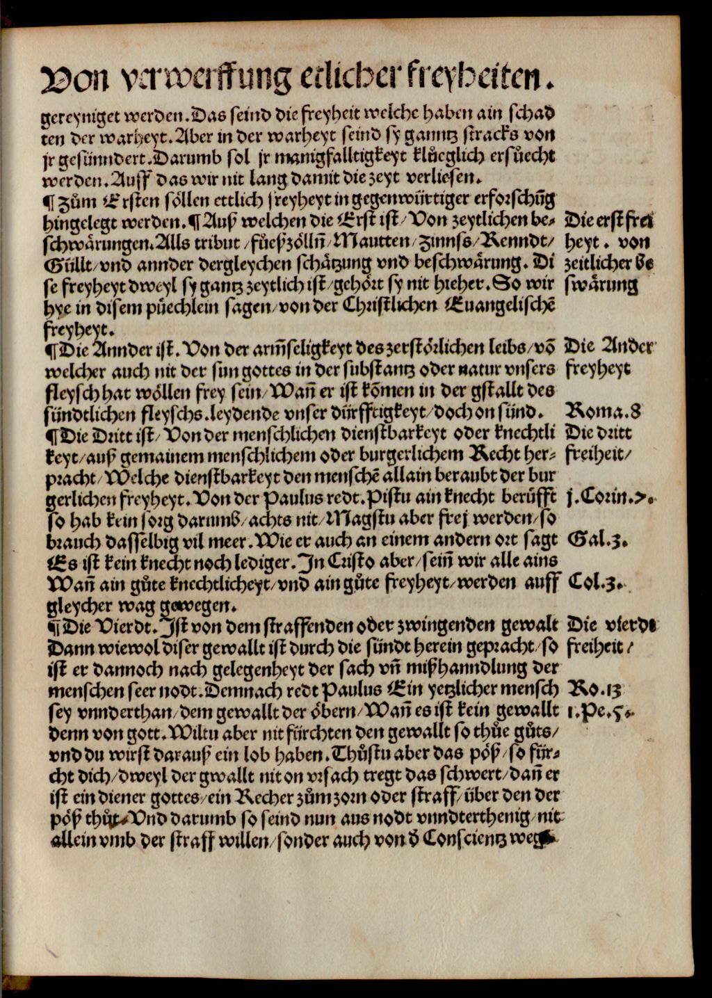 Cover of Von der warn Christlichen und Evangelischen freyheit