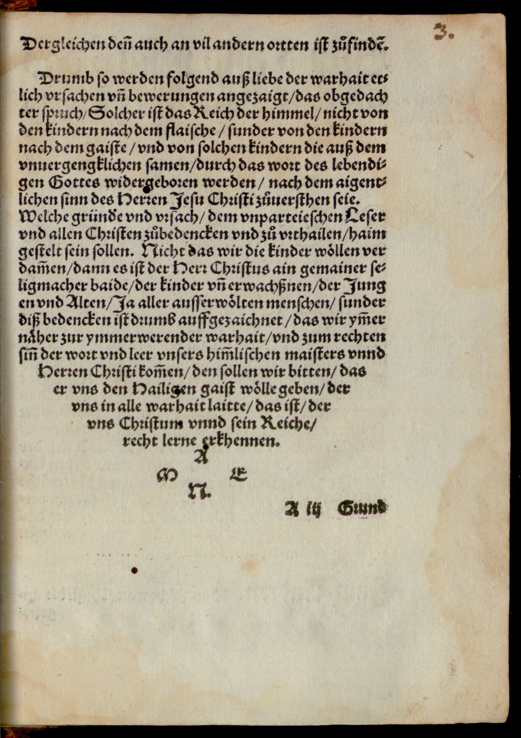 Cover of Ein Christlich bedenken von dem Spruche Lasset die Kindlen zu mir kummen, dann solcher ist das Reich der himmel. Matt. 19. Mar. 10 Und wie er nach dem Sinne Christi recht solle verstanden werden