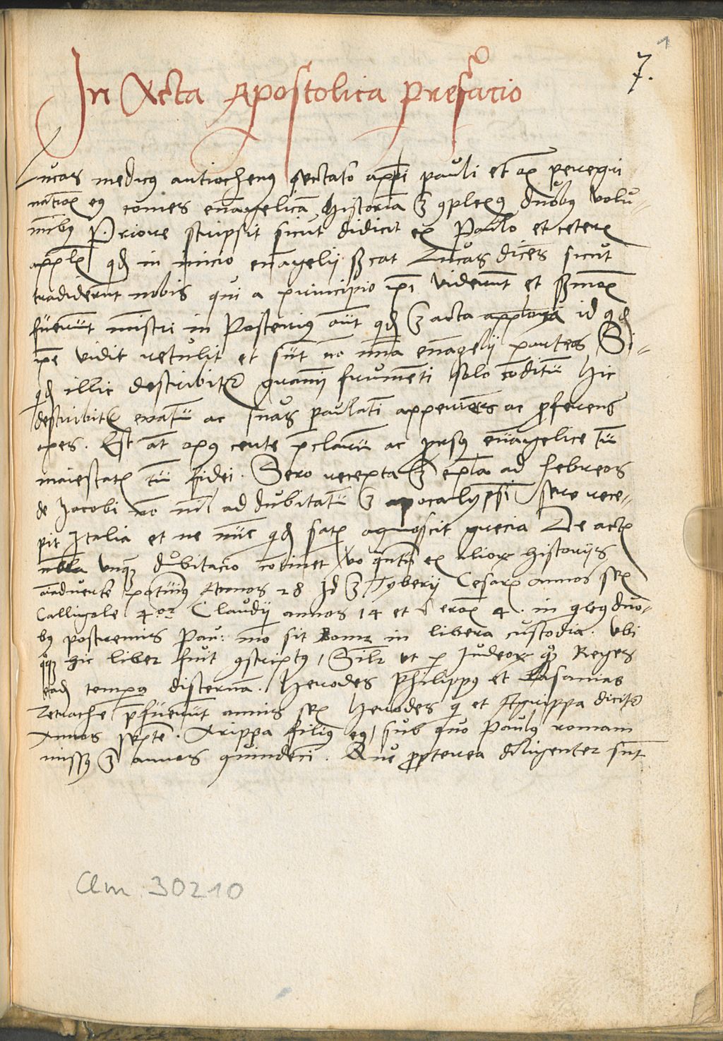 Cover of Kommentare zum Neuen Testament: zur Apostelgeschichte (1r, 45v), zum Brief an die Hebräer von Johannes Pomeranus (20r), zum Brief an Titus (39v, 57r) - BSB Clm 30210