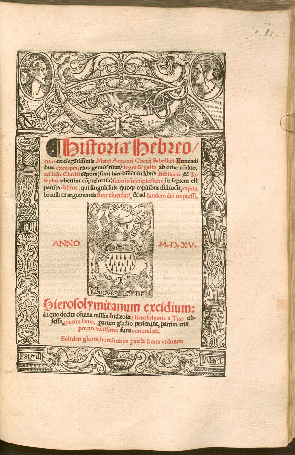 Cover of Historia Hebreorum