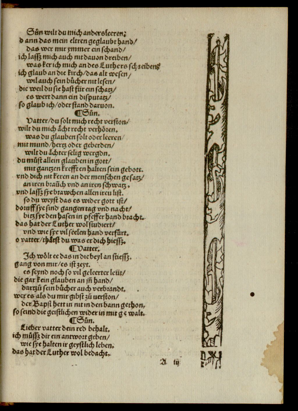 Cover of Ein brüderliche warnung an meyster Mathis Pharherren zu sant Lorentzen im Münster zu Straßburg sich vor seinen widersächeren zu verhüten und bewaren