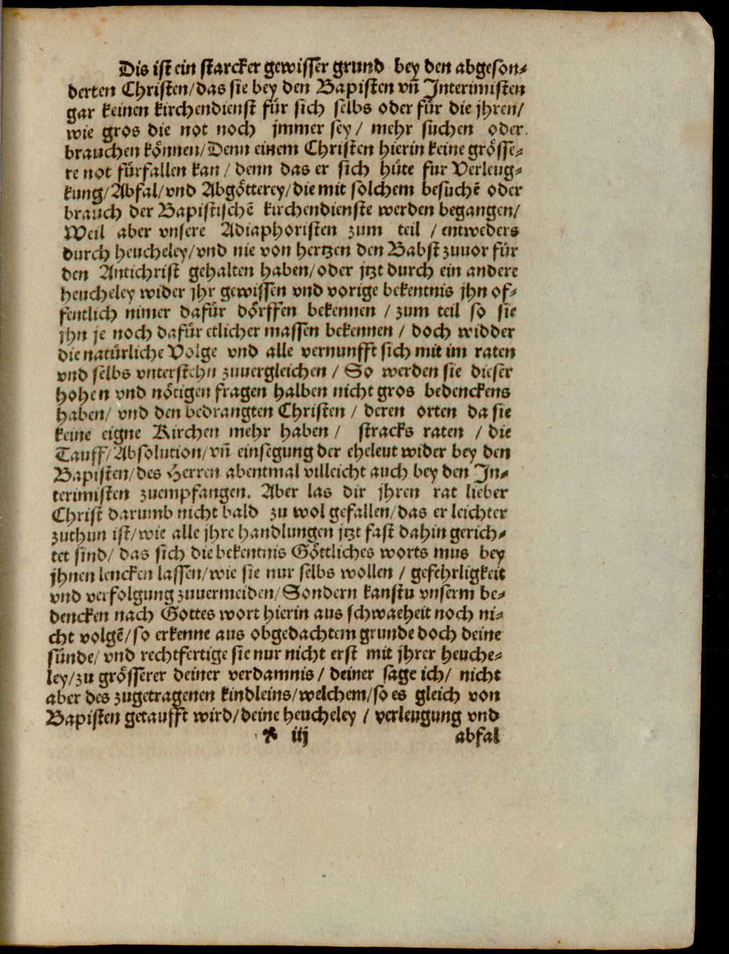 Cover of Von der Papisten Tauff und andern Caeremonien