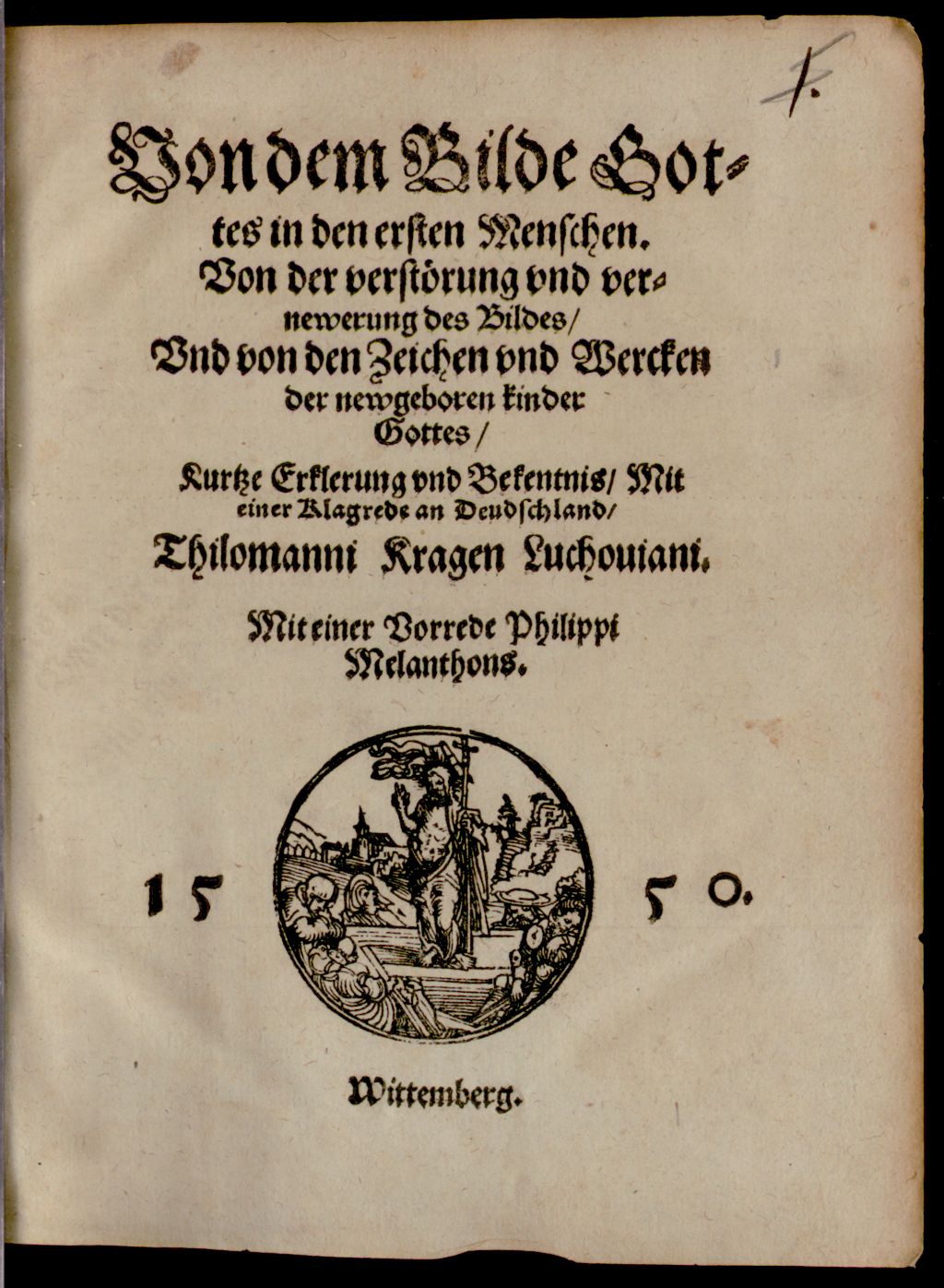 Cover of Von dem Bilde Gottes in dem ersten Menschen