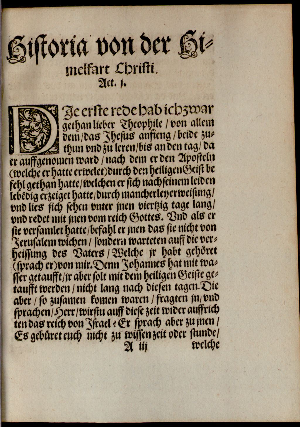 Cover of Eine Predig von der Frölichen vnd herrlichen Himelfart vnsers lieben Herrn Jhesu Christi
