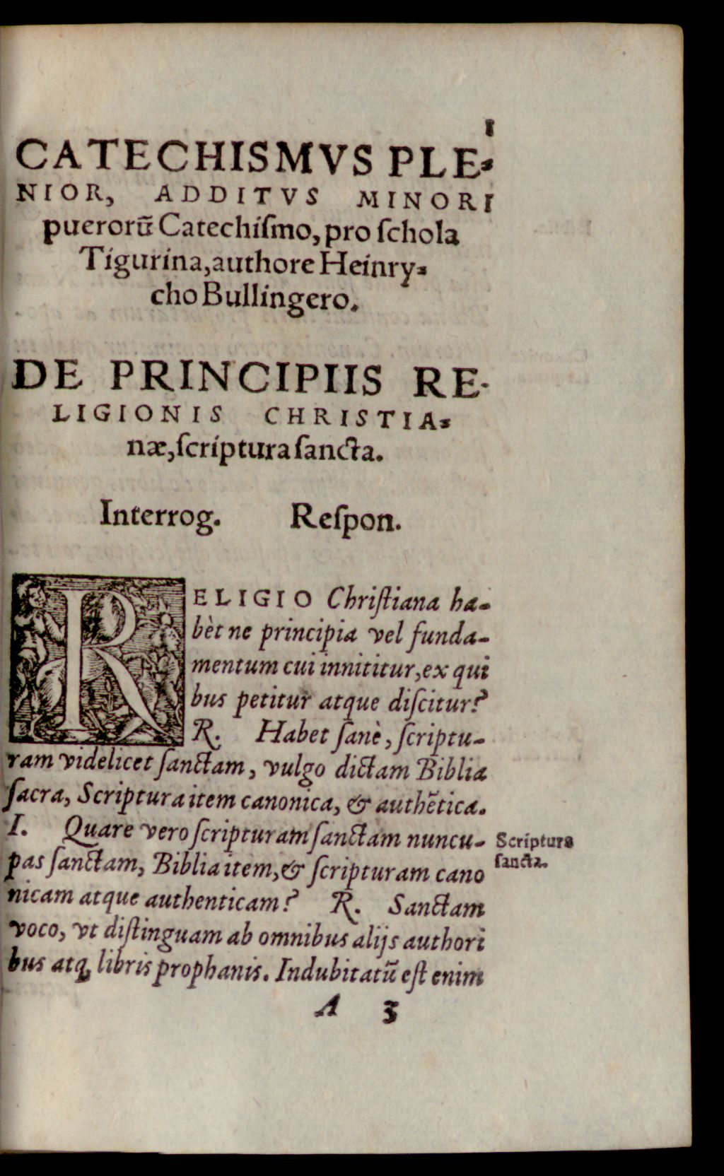 Cover of Catechesis Pro Adultioribus Scripta, De his potissimu[m] capitibus De Principiis religionis Christianae, scriptura sancta