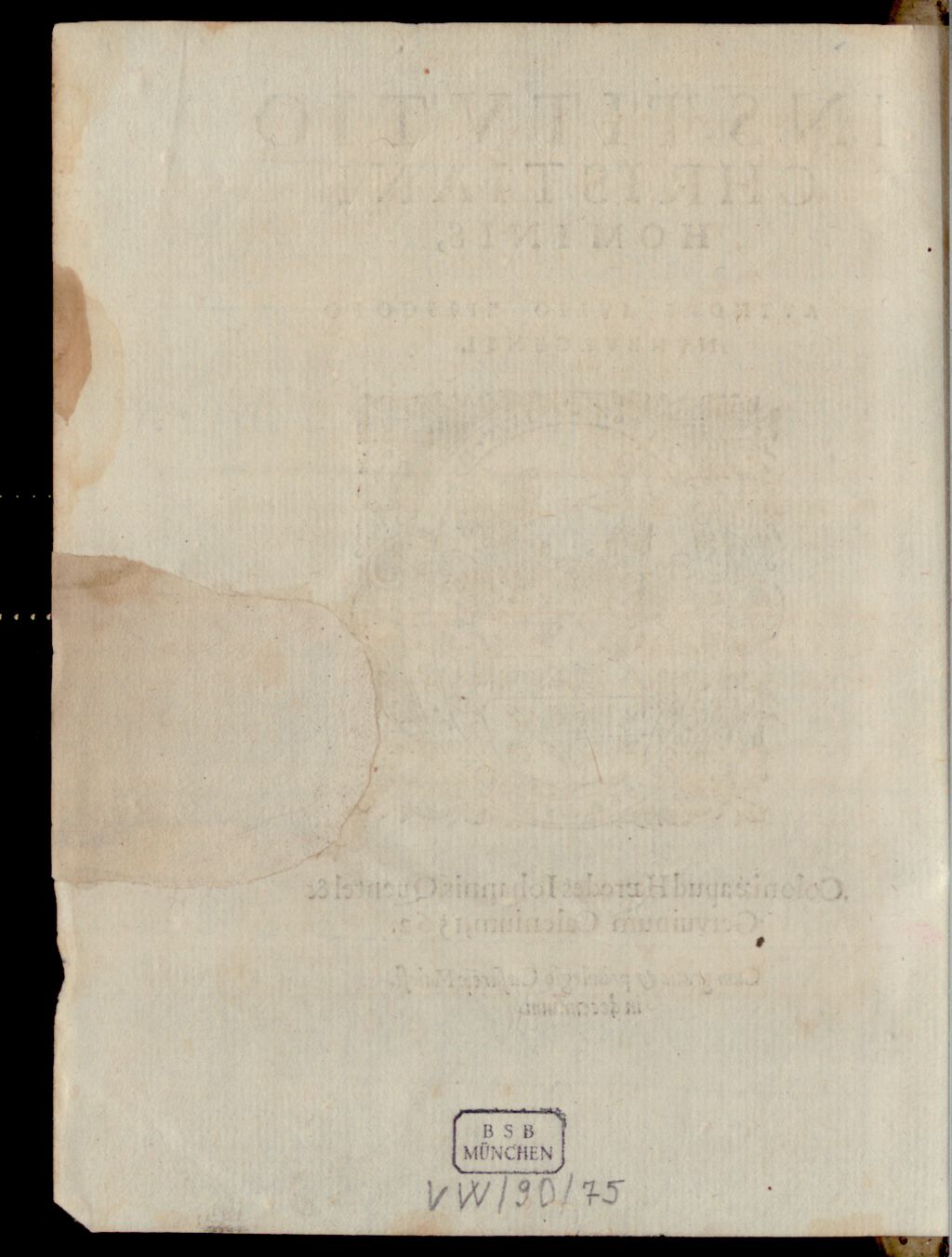 Cover of Institvtio Christiani Hominis