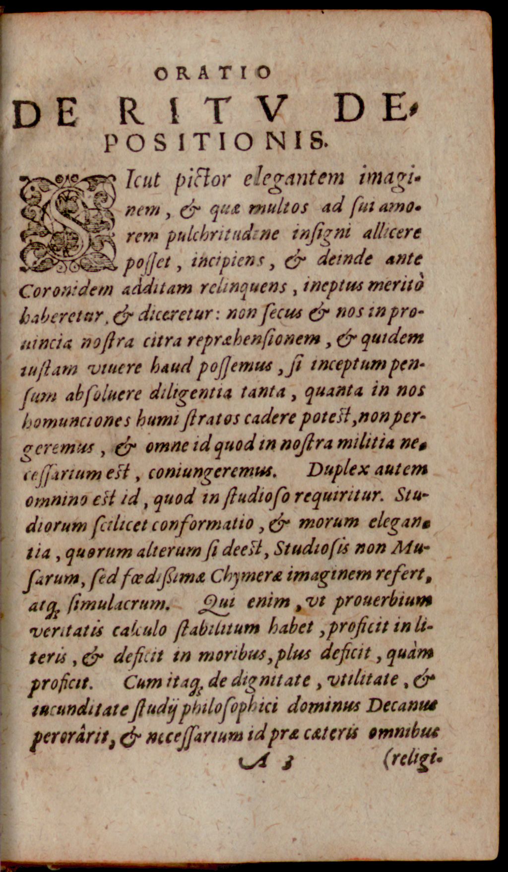 Cover of De origine, causis typo et ceremoniis illius ritus , qui vulgo ... Depositio ... appellatur oratio