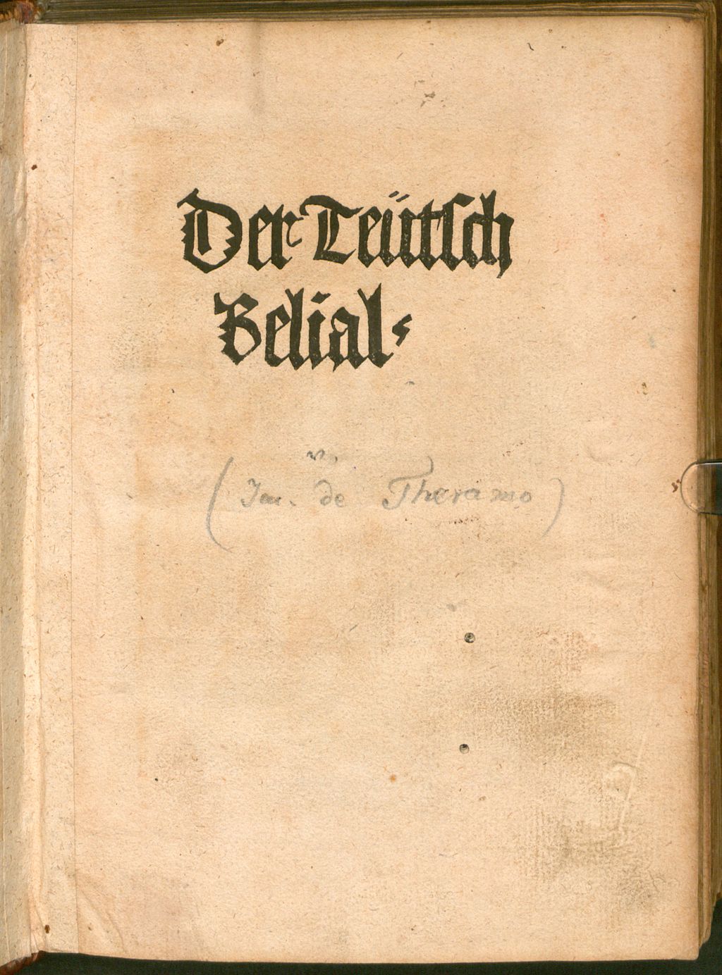 Cover of Der Teütsch Belial