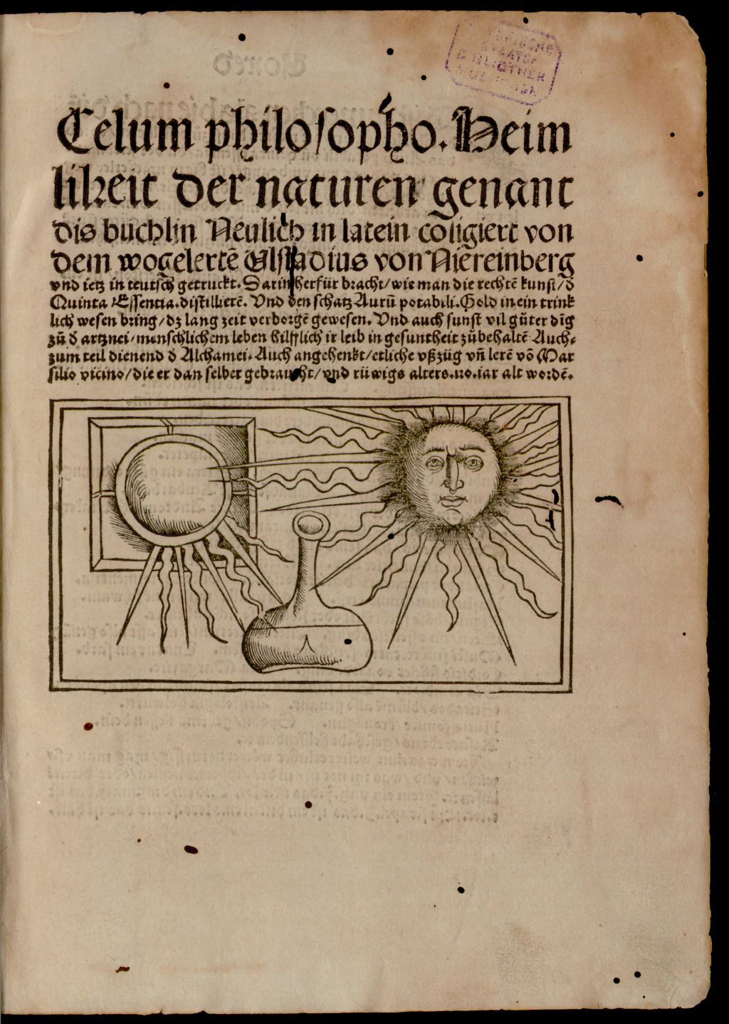 Cover of Coelum philosophorum, Heimlichkeit der Naturen genannt
