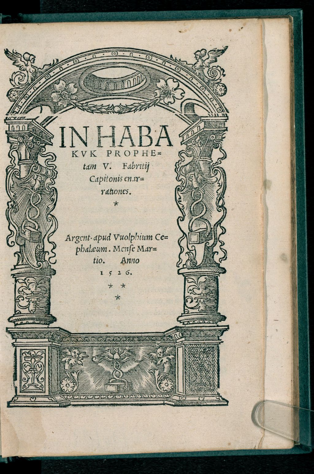 Cover of In Habakuk Prophetam V. Fabritii Capitonis enarrationes