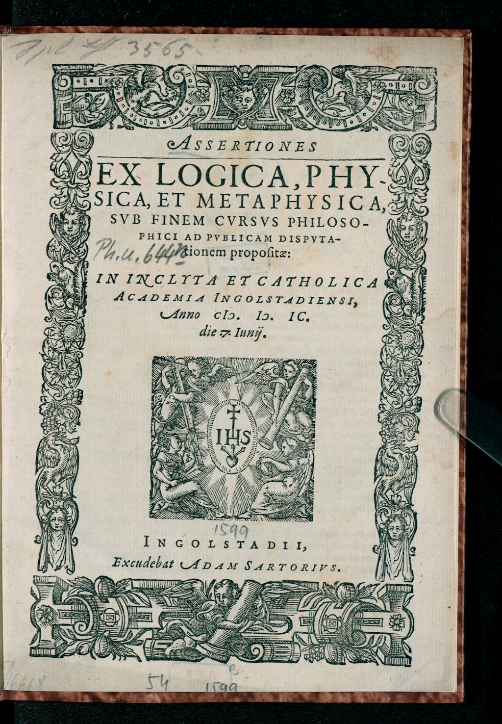 Cover of Assertiones ex logica, physica, et metaphysica