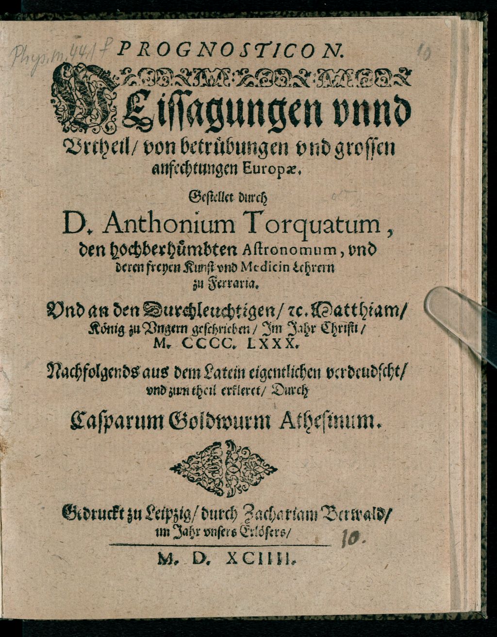 Cover of Prognosticon