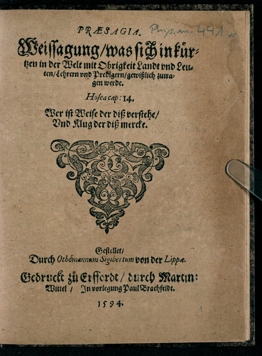 Cover of Praesagia