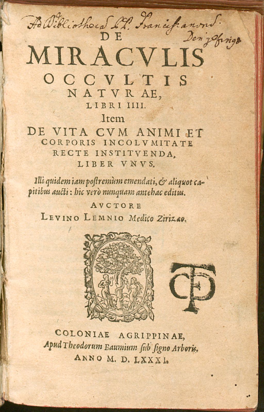 Cover of De Miracvlis Occvltis Natvrae