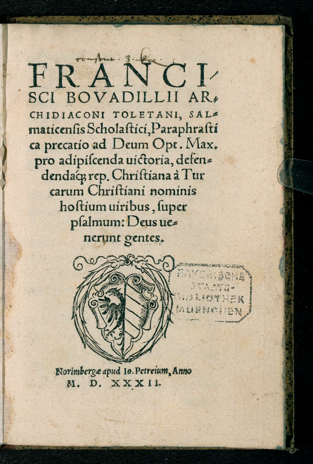 Cover of Francisci Bovadillii ... Paraphrastica precatio adm opt. max. pro adipiscenda victoria