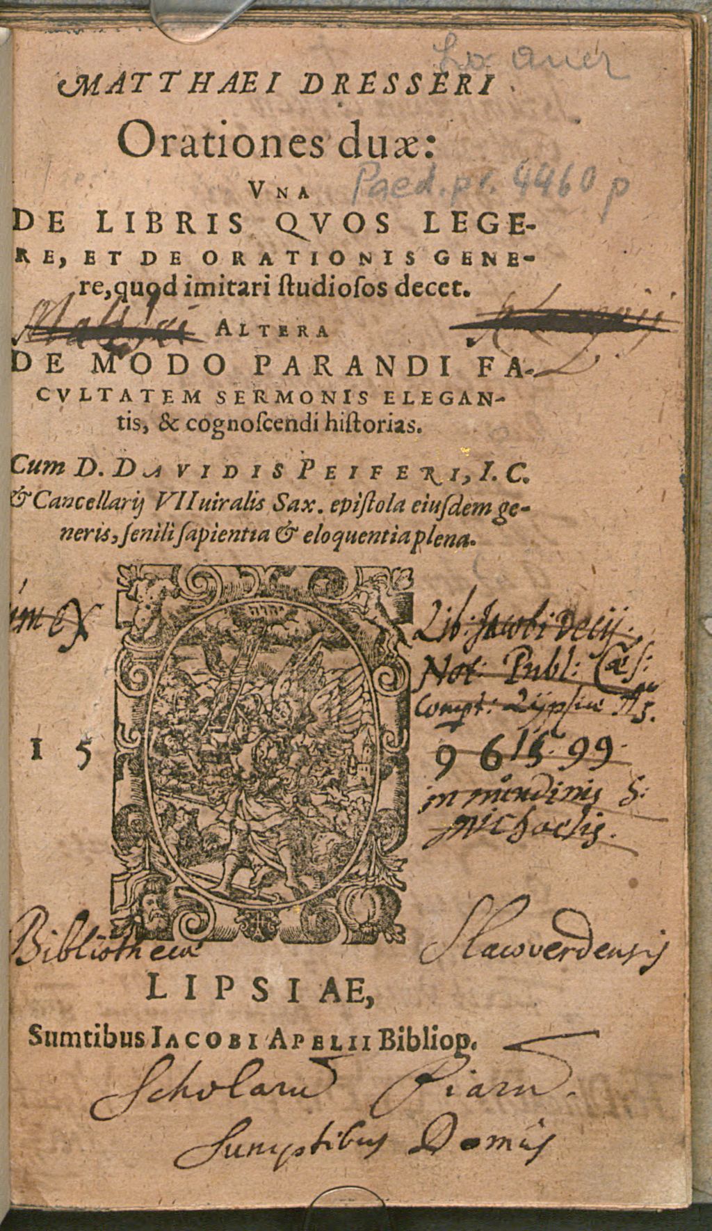 Cover of Matthaei Dresseri Orationes duae