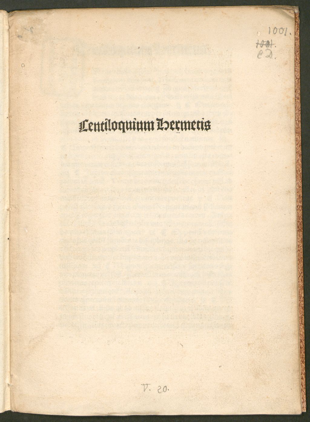 Cover of Centiloquium Hermetis